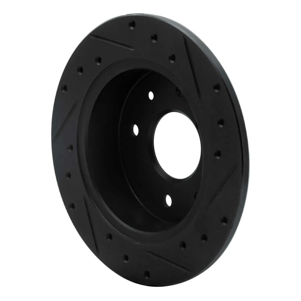 R1 86-88 Mazda RX-7 Rear Left Drilled & Slotted Black Brake Rotor