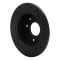 R1 86-88 Mazda RX-7 Rear Left Drilled & Slotted Black Brake Rotor