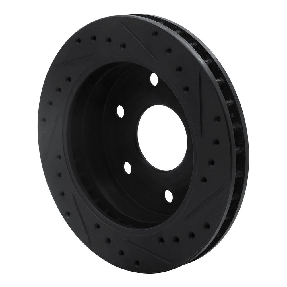 R1 1988-2000 Cadillac Escalade Front Left Drilled & Slotted Black Brake Rotor