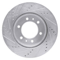 R1 Concepts Brake Rotor Drilled and Slotted Silver Fits Hummer H3