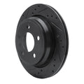 R1 06-20 BMW 328I Rear Left Drilled & Slotted Black Brake Rotor