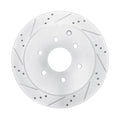 R1 10-24 Infiniti QX56 Rear Left Drilled & Slotted Silver Brake Rotor