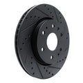 R1 23-25 Chevrolet Colorado Front Right Drilled & Slotted Black Brake Rotor
