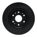 R1 23-25 Chevrolet Colorado Front Right Drilled & Slotted Black Brake Rotor