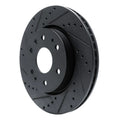 R1 23-25 Chevrolet Colorado Front Left Drilled & Slotted Black Brake Rotor