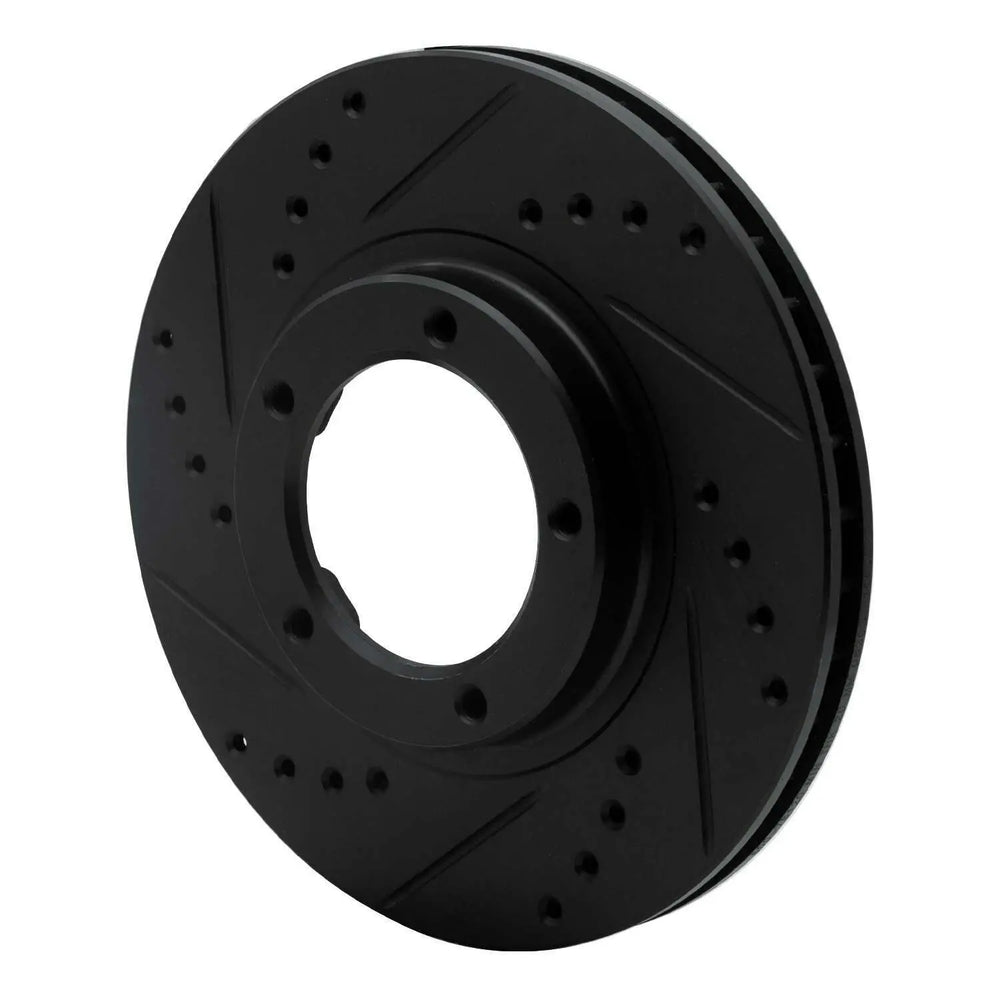 R1 95-04 Toyota Tacoma Front Left Drilled & Slotted Black Brake Rotor