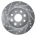 DFC 03-05 Kia Rio Front Left Drilled & Slotted Silver Brake Rotor
