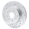DFC 03-05 Kia Rio Front Left Drilled & Slotted Silver Brake Rotor
