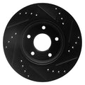 R1 14-23 Nissan X-Trail (Mexico) Front Left Drilled & Slotted Black Brake Rotor