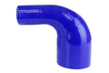 HPS Performance 3.75 - 4 ID High Temp 4-ply Reinforced Silicone 90 Degree Elbow Reducer Hose Blue (95mm - 102mm ID)
