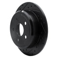 R1 07-18 Jeep Wrangler Rear Left Drilled & Slotted Black Brake Rotor