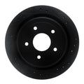 R1 97-13 Cadillac XLR Rear Right Drilled & Slotted Black Brake Rotor