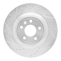 R1 Concepts Brake Rotor Drilled and Slotted Silver Fits Ford Mustang