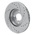 R1 Concepts Brake Rotor Drilled and Slotted Silver Fits Dodge Attitude
