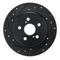 R1 19-25 Toyota Corolla (Mexico) Rear Right Drilled & Slotted Black Brake Rotor