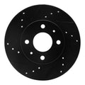 R1 95-00 Nissan 200SX Front Left Drilled & Slotted Black Brake Rotor