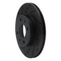 R1 95-00 Nissan 200SX Front Left Drilled & Slotted Black Brake Rotor