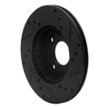 R1 95-00 Nissan 200SX Front Left Drilled & Slotted Black Brake Rotor