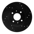 R1 95-00 Nissan 200SX Front Left Drilled & Slotted Black Brake Rotor