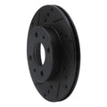 R1 95-00 Nissan 200SX Front Left Drilled & Slotted Black Brake Rotor