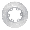 R1 Concepts Brake Rotor Drilled and Slotted Silver Fits Nissan 720