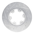 R1 Concepts Brake Rotor Drilled and Slotted Silver Fits Nissan 720