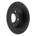 R1 99-02 Audi A6 Quattro Rear Right Drilled & Slotted Black Brake Rotor
