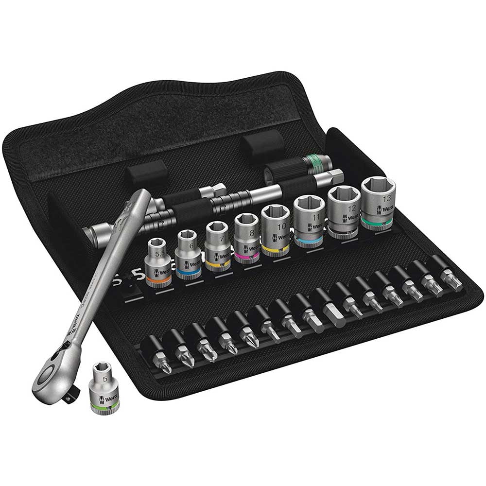 8100 SA 8 ZYKLOP METAL RATCHET SET W/ SWITCH LEVER 1/4IN DRIVE METRIC 28 PCS