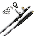 46IN VINTAGE BLACK WRAP WITH BLUE TRACERS 4L60 KICKDOWN CABLE W/ BLACK FITTINGS
