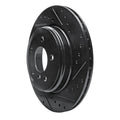 R1 04-10 BMW 530I Rear Right Drilled & Slotted Black Brake Rotor