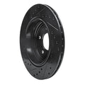 R1 04-10 BMW 530I Rear Right Drilled & Slotted Black Brake Rotor