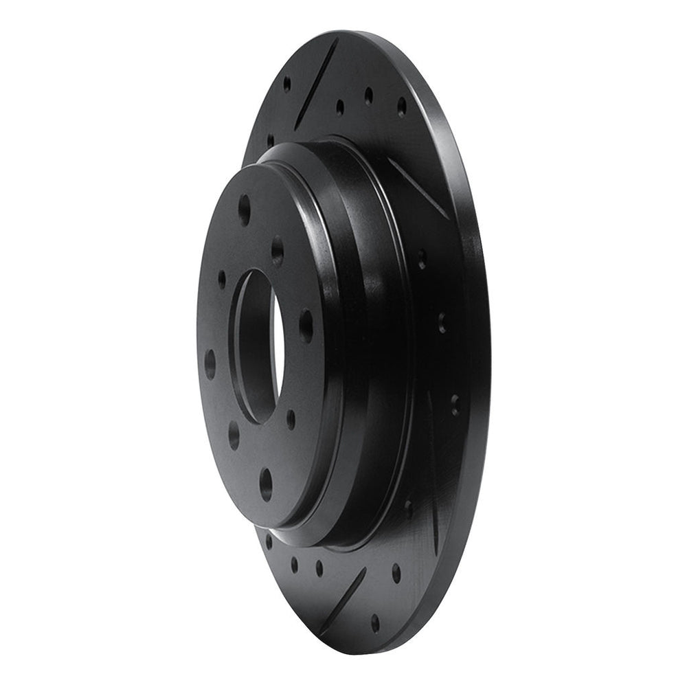 R1 86-96 Acura Legend Rear Left Drilled & Slotted Black Brake Rotor