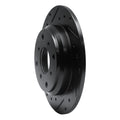 R1 86-96 Acura Legend Rear Left Drilled & Slotted Black Brake Rotor