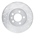 R1 Concepts Brake Rotor Drilled and Slotted Silver Fits Audi A1