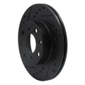 R1 84-90 Honda Accord Hatchback Front Left Drilled & Slotted Black Brake Rotor
