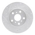 R1 Concepts Brake Rotor Drilled and Slotted Silver Fits Toyota Celica