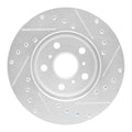 R1 Concepts Brake Rotor Drilled and Slotted Silver Fits Toyota Celica