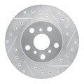 DFC 86-89 Toyota Celica Front Right Drilled & Slotted Silver Brake Rotor