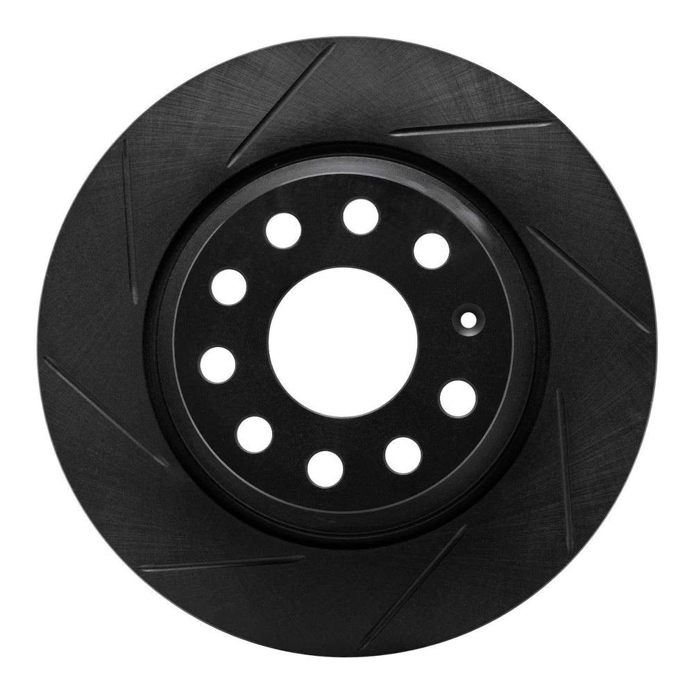 R1 05-18 Audi A3 Rear Left Slotted Black Brake Rotor
