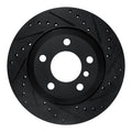 R1 07-19 BMW X5 Rear Right Drilled & Slotted Black Brake Rotor