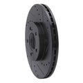 R1 93-07 Ford Taurus (Excl SHO) Front Right Drilled & Slotted Black Brake Rotor
