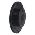 R1 88-92 Geo Prizm Front Left Drilled & Slotted Black Brake Rotor
