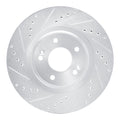 DFC 13-20 Hyundai Santa Fe Front Left Drilled & Slotted Silver Brake Rotor