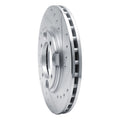 DFC 92-98 Hyundai Tiburon Front Right Drilled & Slotted Silver Brake Rotor
