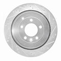 R1 05-16 Land Rover LR4 Rear Right Drilled & Slotted Silver Brake Rotor