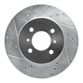 R1 Concepts Brake Rotor Drilled and Slotted Silver Fits Mitsubishi Lancer