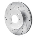 R1 Concepts Brake Rotor Drilled and Slotted Silver Fits Mitsubishi Lancer