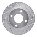 R1 Concepts Brake Rotor Drilled and Slotted Silver Fits Nissan Tiida