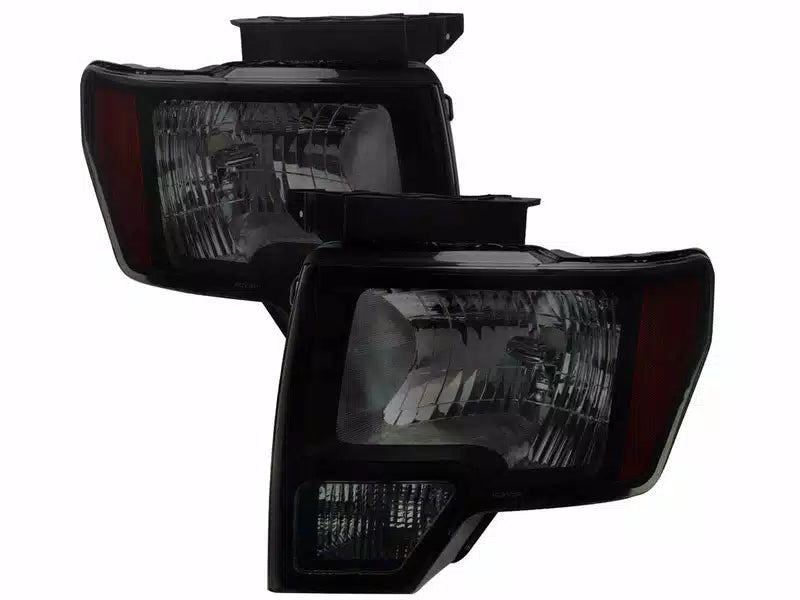 OE STYLE HEADLIGHTS WITH CHROME HOUSING SMOKED LENS AND AMBER REFLECTOR