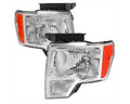 OE STYLE HEADLIGHTS WITH CHROME HOUSING CLEAR LENS AND AMBER REFLECTOR